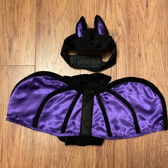 Dog Bat Halloween Costume For A Small Dog Purple Wings And Ears